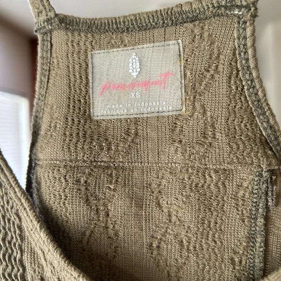 NWOT Free People Movement Hot Shot Cable Knit Onesie RARE - Light Army Green XS - Picture 9 of 16